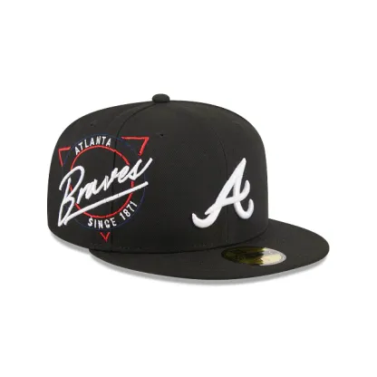 NEW ERA ATLANTA BRAVES MLB NEON EMBROIDERED CASUAL BASEBALL CAP-Maverick
