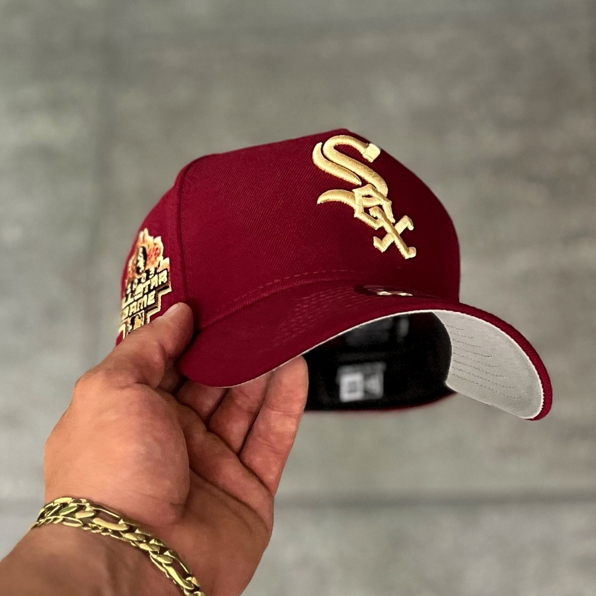 NEW ERA CHICAGO WHITE SOX ALL STAR GAME 2003 WINE RED EMBROIDERED CASUAL BASEBALL CAP-Maverick
