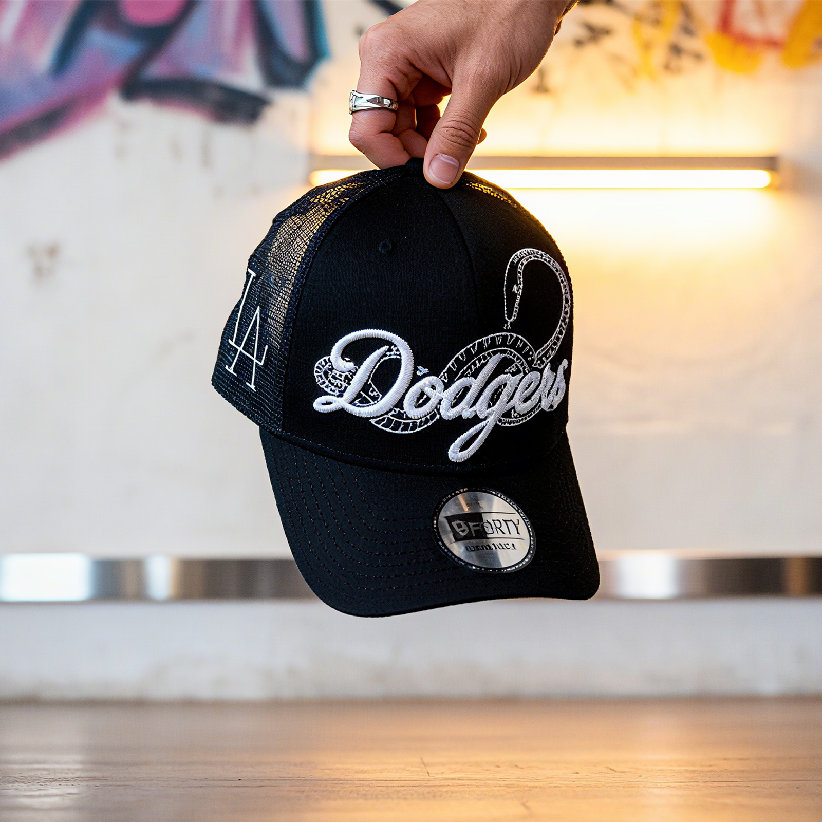 NEW ERA LOS ANGELES DODGERS 100TH ANNIVERSARY STONE TWO TONE EDITION 9FORTY A FRAME TRUCKER SNAPBACK CAP-Maverick