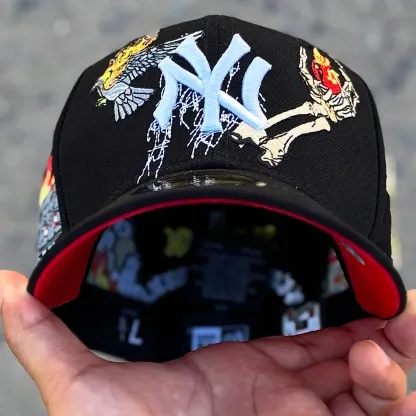NEW ERA GORRA JON STAN YANKEES ROJA BLACK EMBROIDERED CASUAL BASEBALL CAP-Maverick