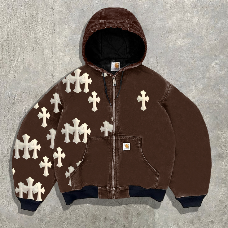 Vintage Cross Zipper Lined Zipper Jacket-Maverick