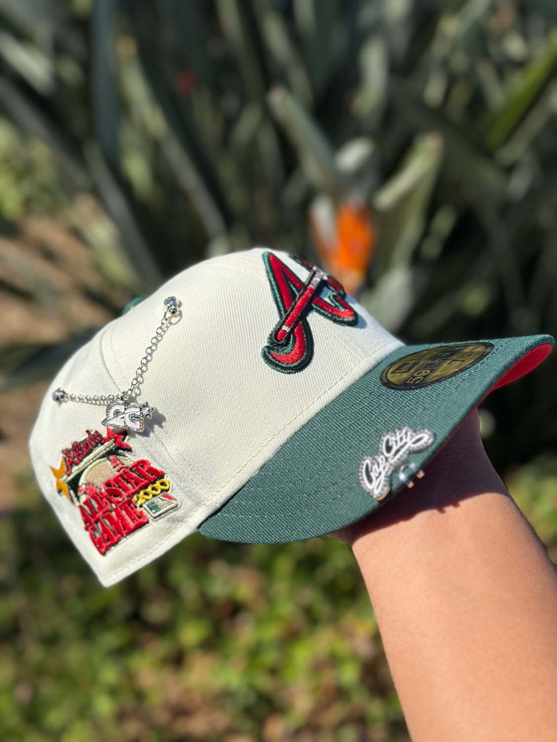 NEW ERA EXCLUSIVE 9FIFTY CHROME WHITE/FORET GREEN ATLANTA BRAVES W/ 2000 ALL STAR GAME PATCH-Maverick