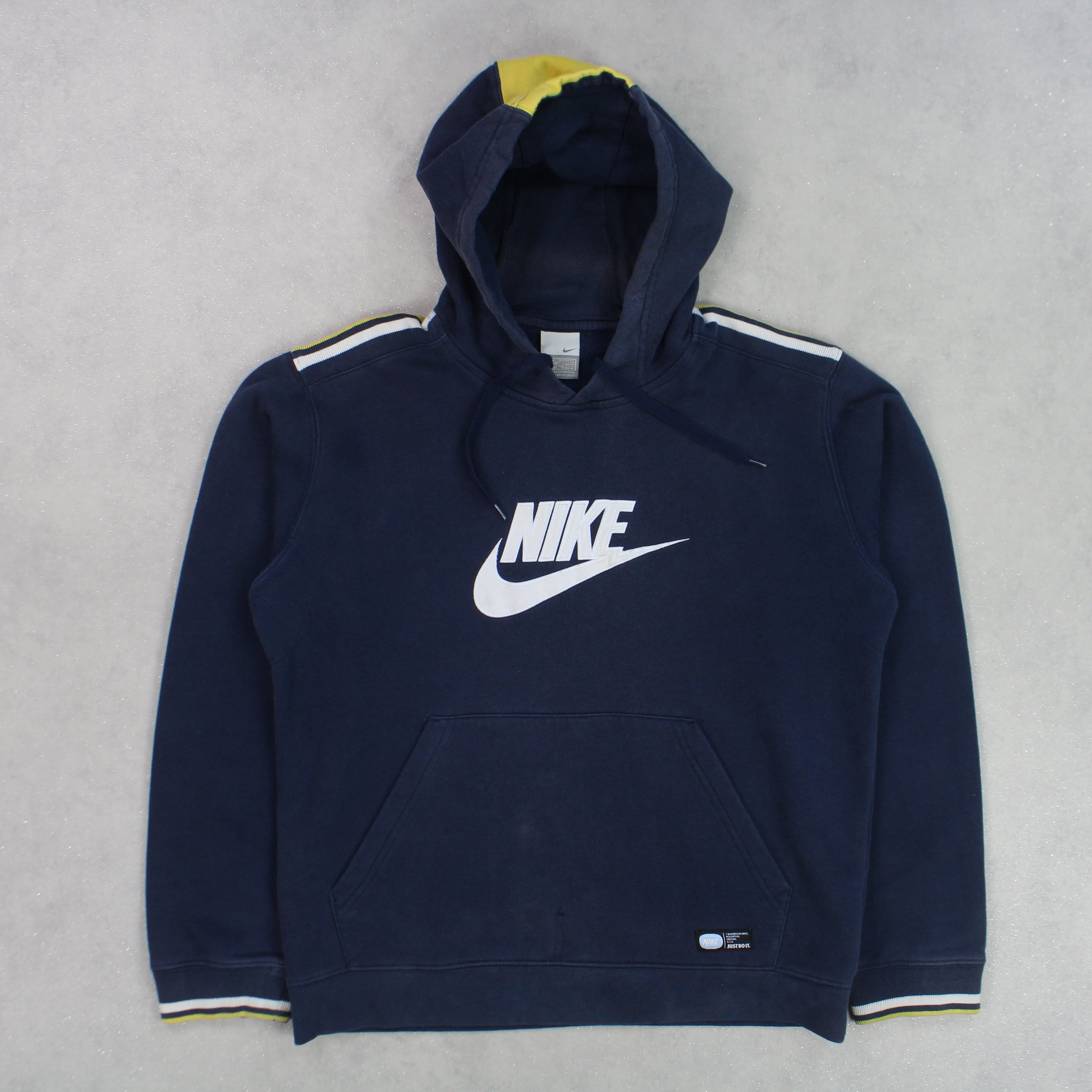 RARE 2000s  Spell Out Hoodie Navy-Maverick