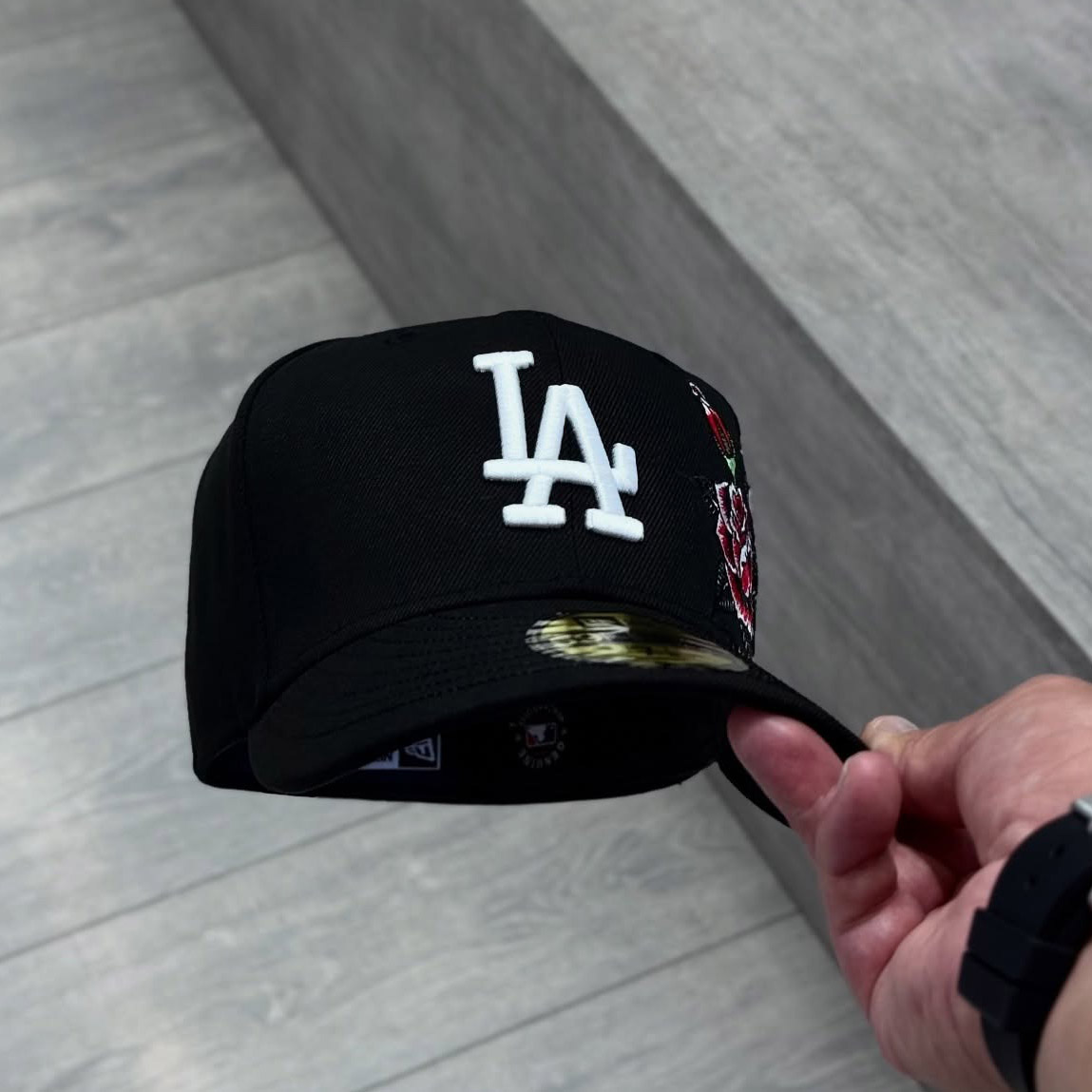 NEW ERA LOS ANGELES DODGERS FLORAL BLACK 59FIFTY EMBROIDERED CASUAL BASEBALL CAP-Maverick