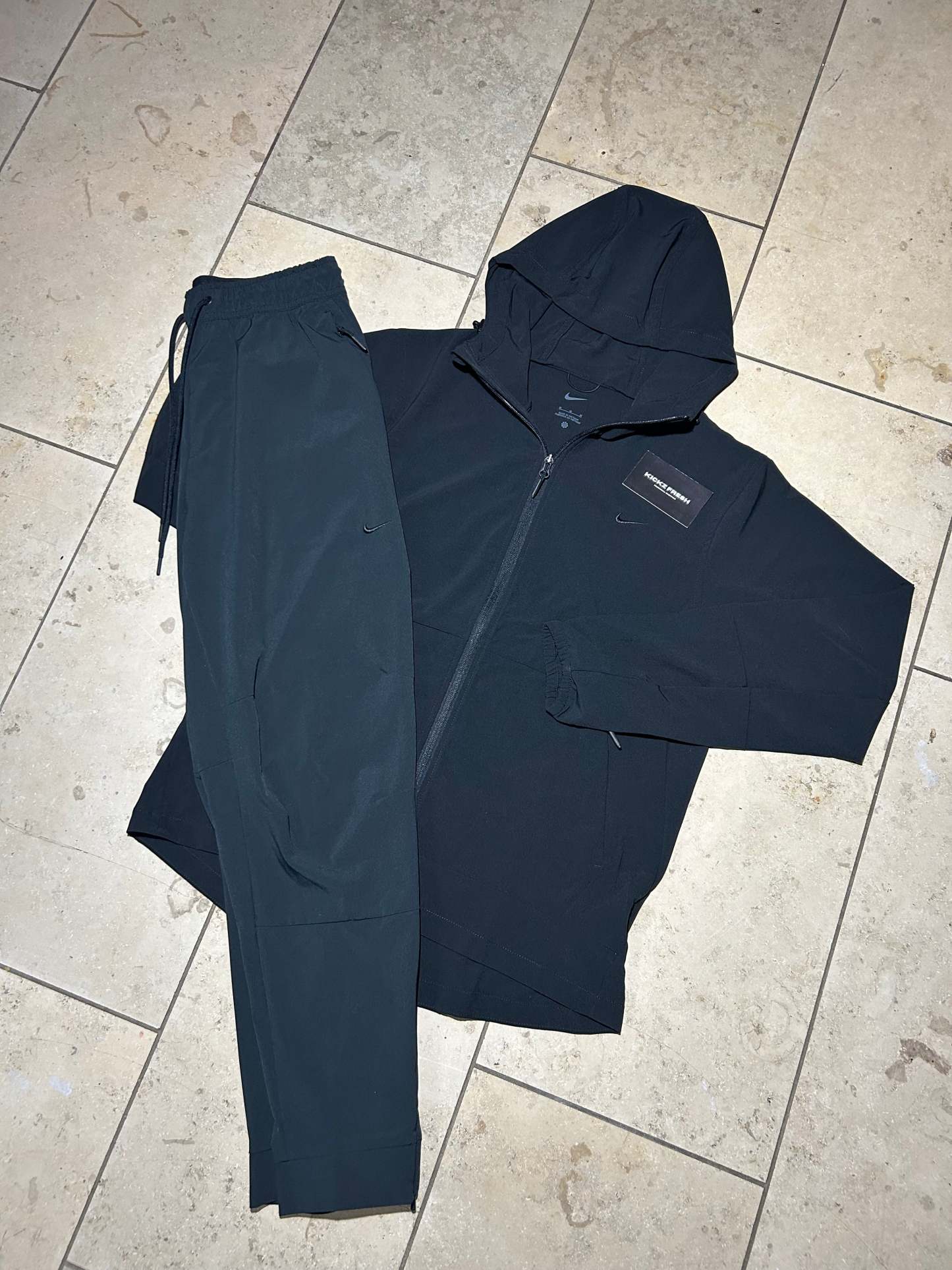 Woven challenger black tracksuit