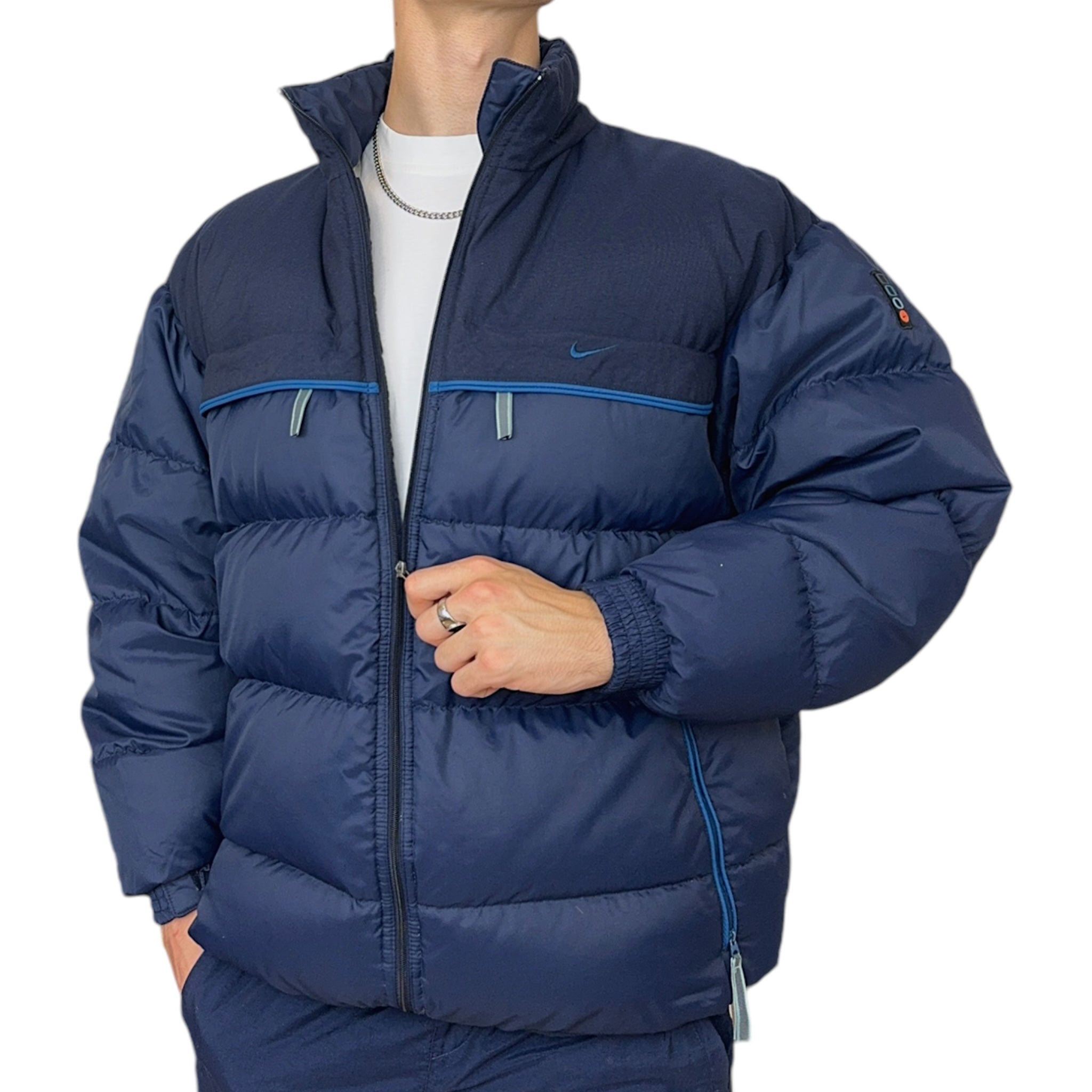 Vintage 90s Down Pufferjacke Navy-Maverick