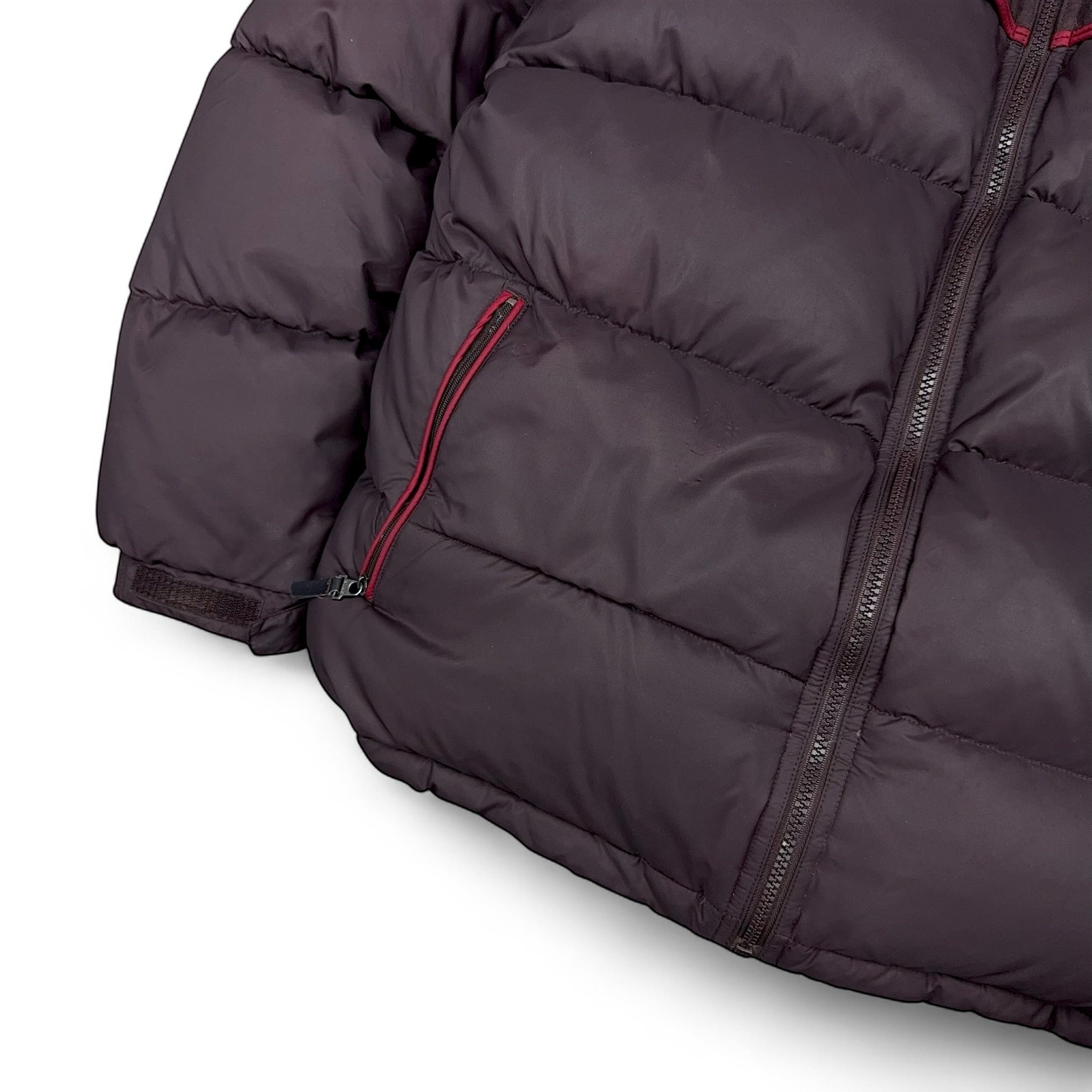 Vintage Y2K Puffer Daunenjacke Rotwein-Maverick