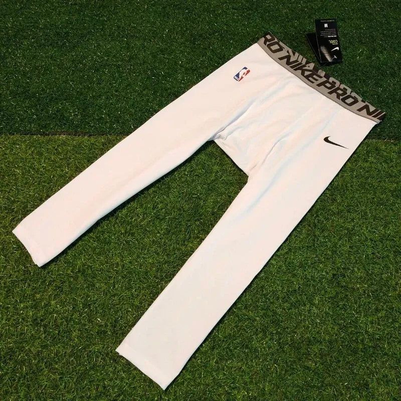 Elite Pro White Compression Tights-Maverick