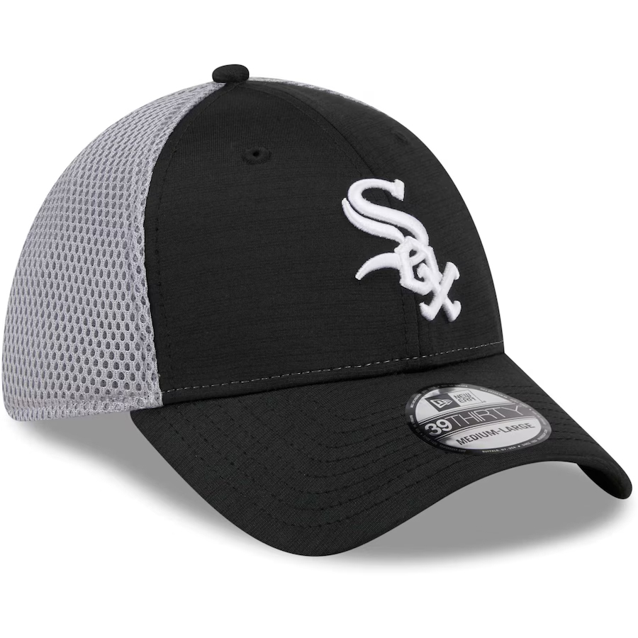 NEW ERA 9FORTY A MLB CHICAGO WHITE SOX. GRAY SPELL BLACK 94 MESH BASEBALL CAP-Maverick