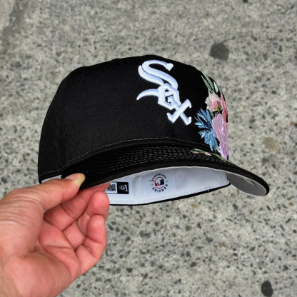 NEW ERA CHICAGO WHITE SOX MLB FLORAL EMBROIDERED CASUAL BASEBALL CAP-Maverick