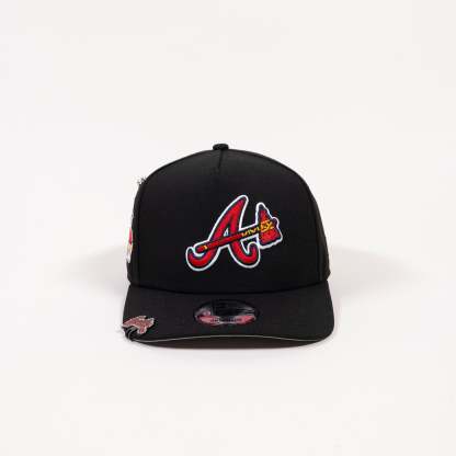 NEW ERA EXCLUSIVE 9FIFTY A-FRAME BLACK ATLANTA BRAVES SNAPBACK W/ 2000 ALL STAR GAME SIDE PATCH-Maverick