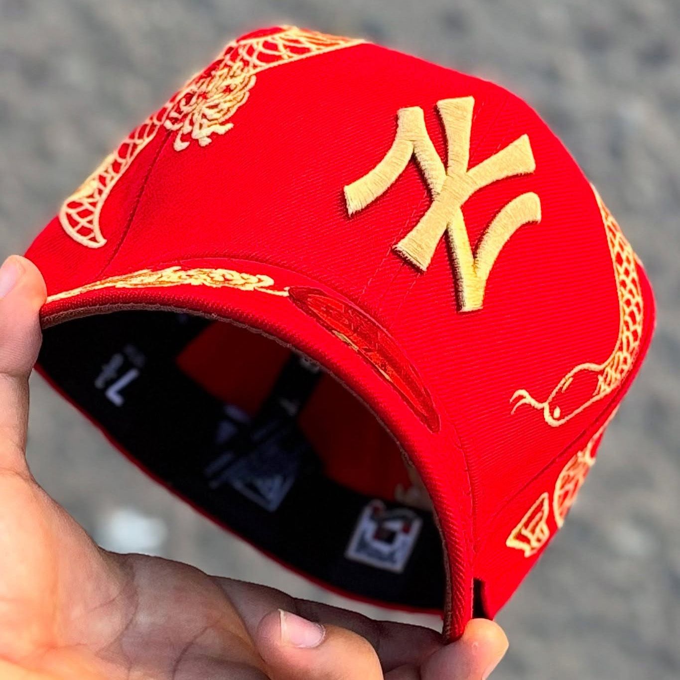 NEW ERA MLB NEW YORK YANKEES YEAR OF THE SNAKE RED EMBROIDERED CASUAL BASEBALL CAP-Maverick