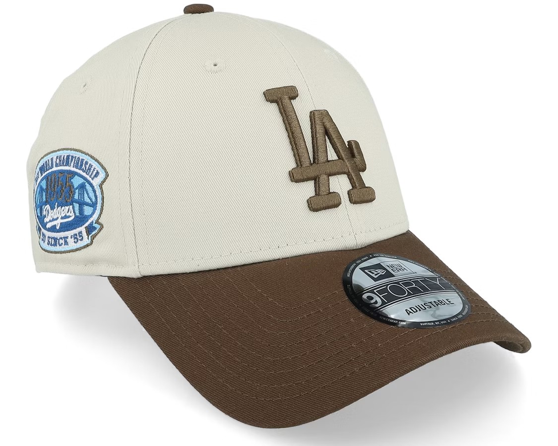 NEW ERA LOS ANGELES DODGERS CONTRAST WORLD SERIES PATCH 9FORTY STONE/BROWN ADJUSTABLE-Maverick