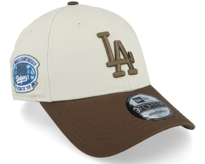 NEW ERA LOS ANGELES DODGERS CONTRAST WORLD SERIES PATCH 9FORTY STONE/BROWN ADJUSTABLE-Maverick