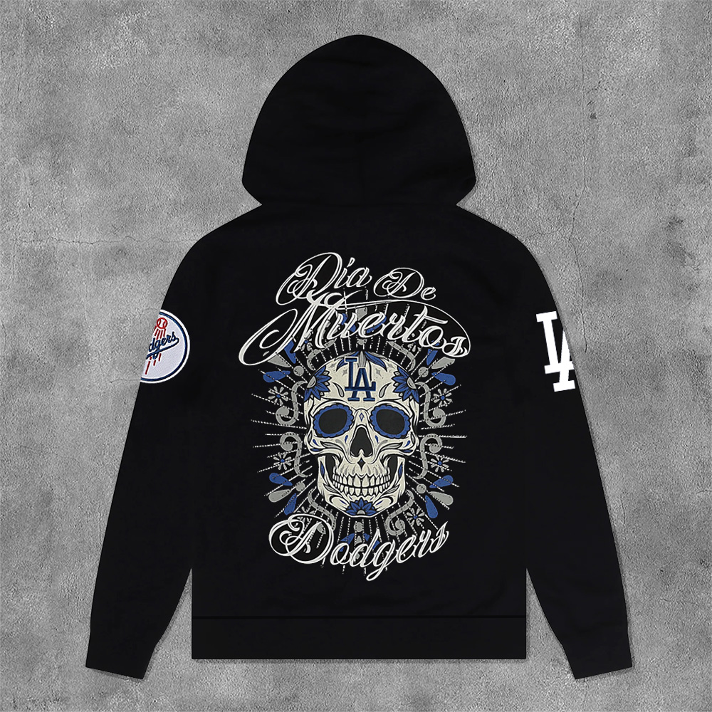 Stylish Los Angeles Skull Print Long Sleeve Hoodies-Maverick