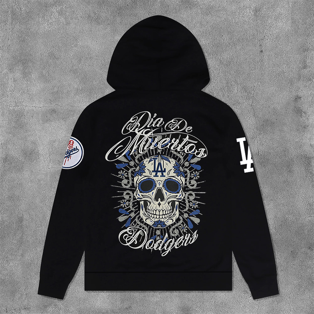 Stylish Los Angeles Skull Print Long Sleeve Hoodies-Maverick