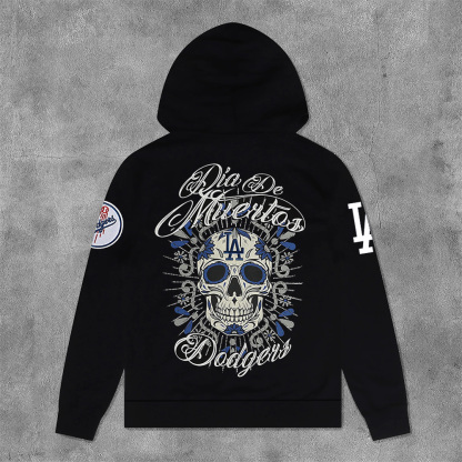 Stylish Los Angeles Skull Print Long Sleeve Hoodies-Maverick