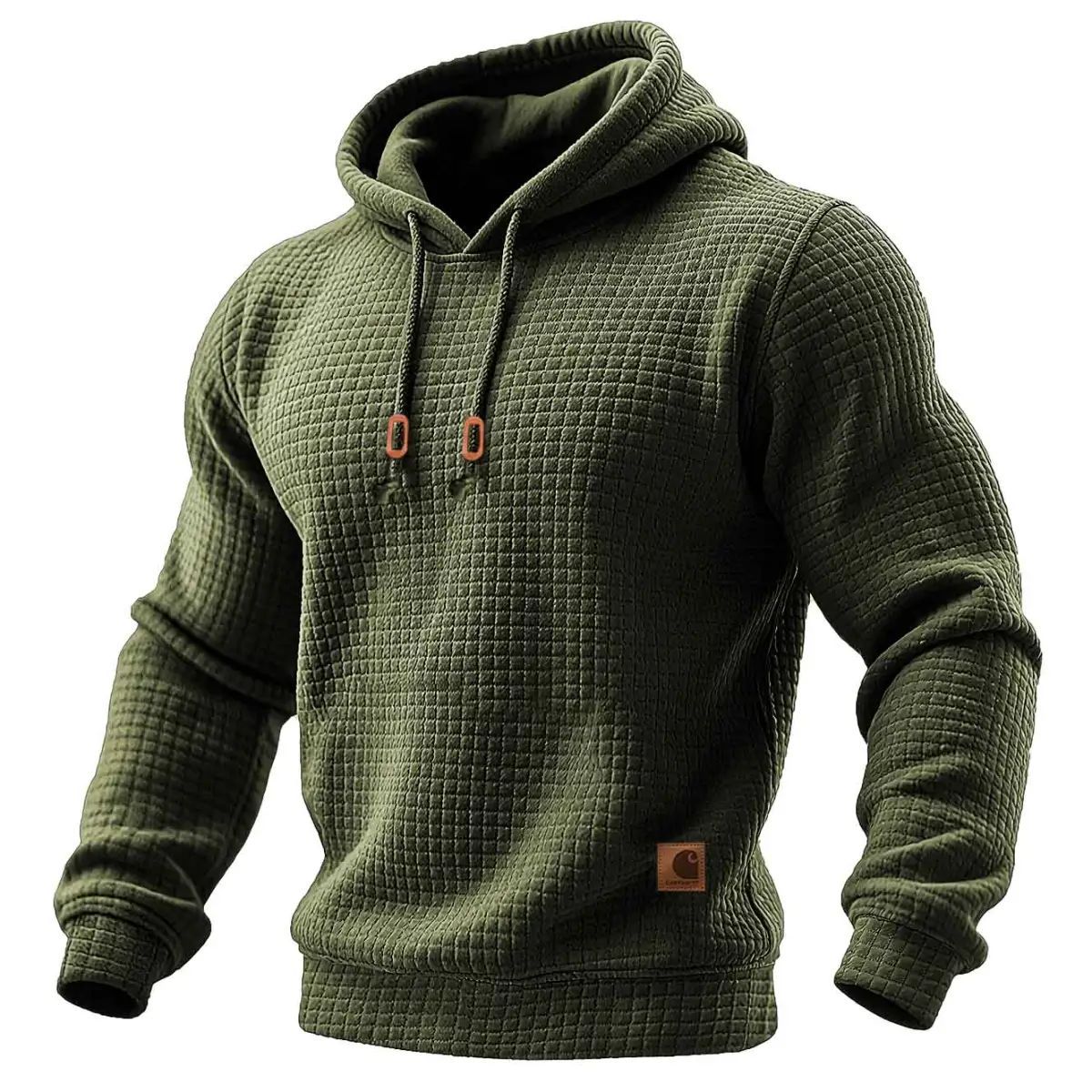 Casual Solid Color Long Sleeve Drawstring Hoodies-Maverick