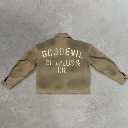 Retro Thin Print Dirty Jacket-Maverick