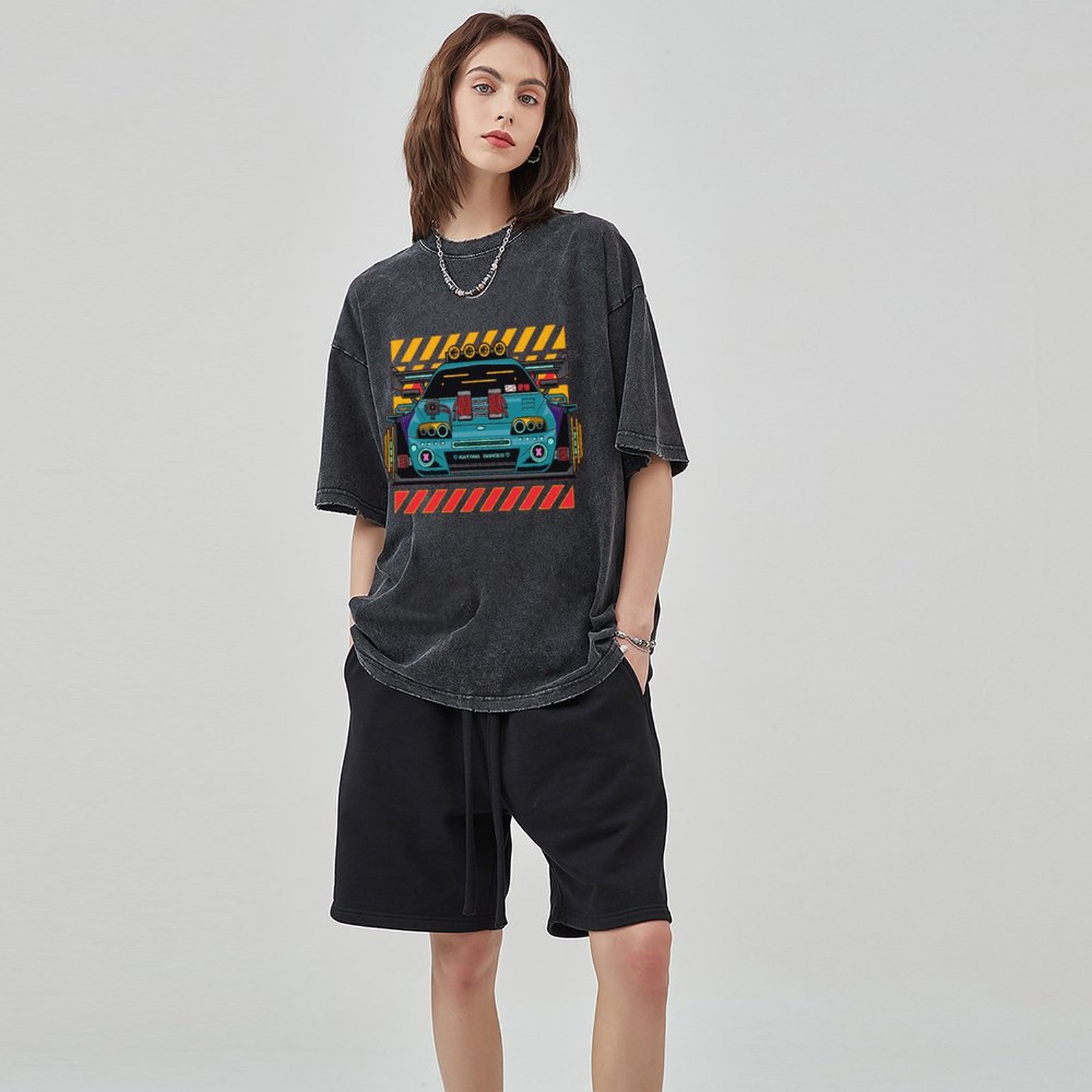 Unisex Vintage Solid Wash Denim T-Shirts 1003