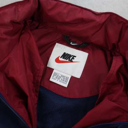 RARE 90s Hooded Track Jacket Burgundy-Maverick