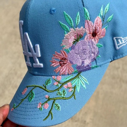 NEW ERA LOS ANGELES DODGERS FLORAL EMBROIDERED CASUAL BASEBALL CAP-Maverick