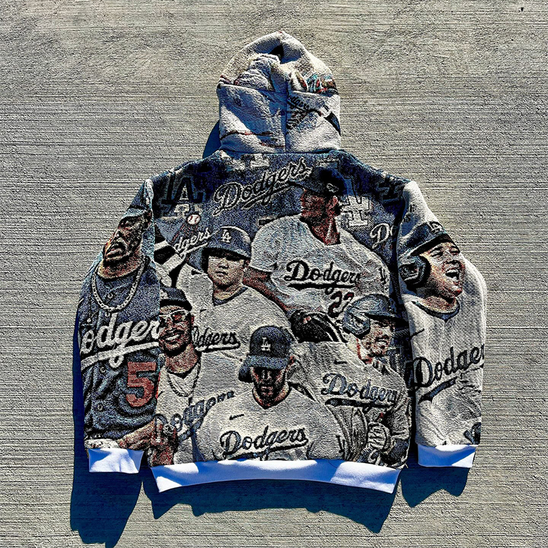 Casual Baseball Tapestry Hoodie-Maverick