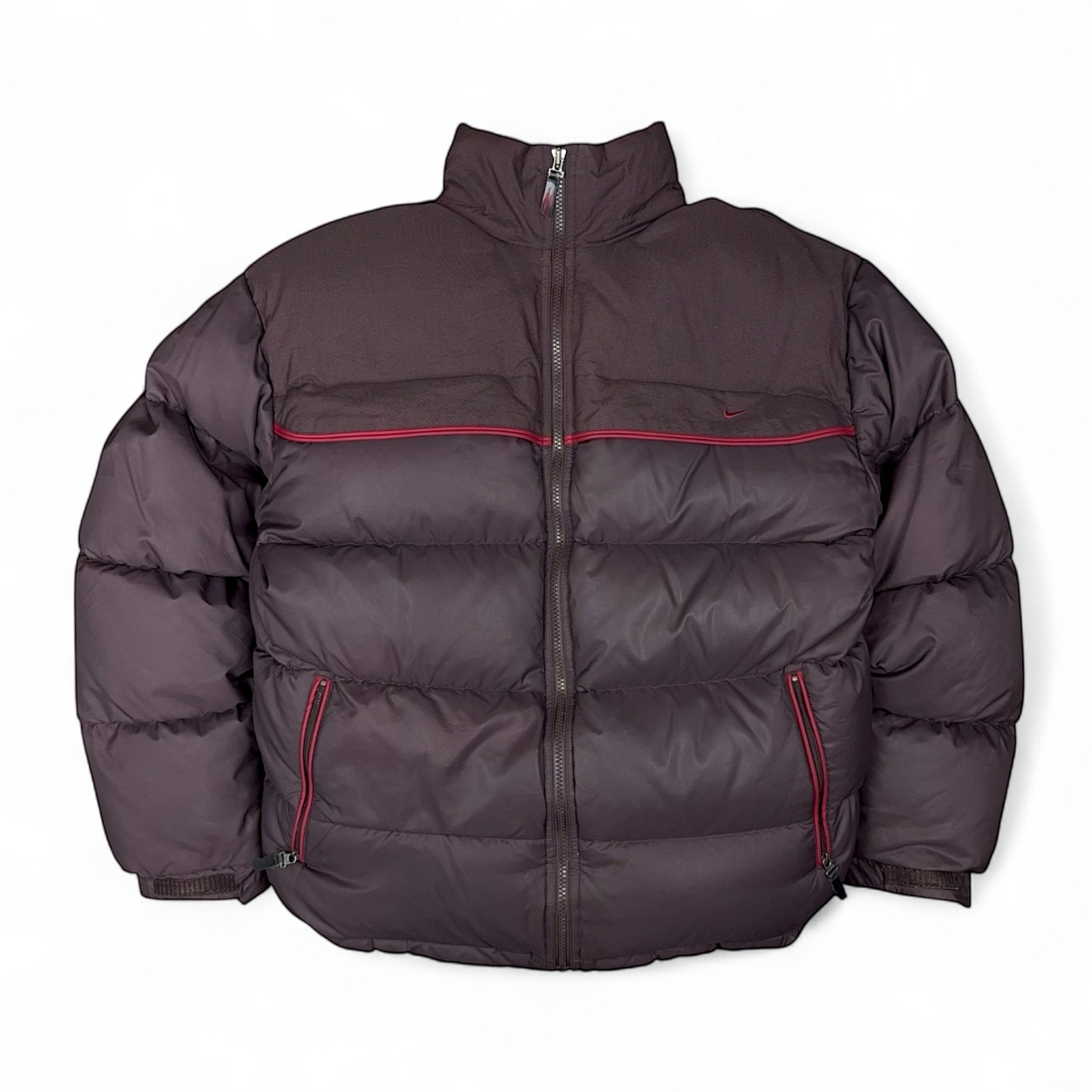Vintage Y2K Puffer Daunenjacke Rotwein-Maverick
