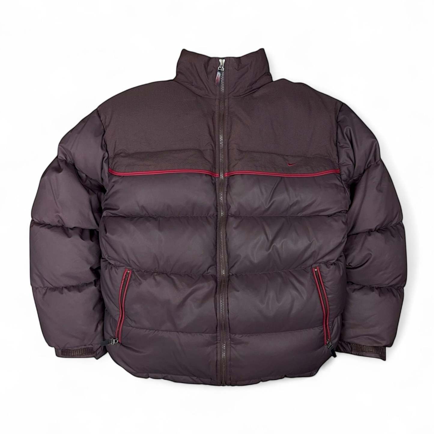 Vintage Y2K Puffer Daunenjacke Rotwein-Maverick