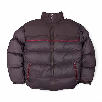 Vintage Y2K Puffer Daunenjacke Rotwein-Maverick