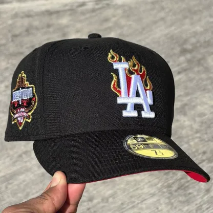 NEW ERA LOS ANGELES DODGERS FIRE EMBROIDERED CASUAL BASEBALL CAP-Maverick