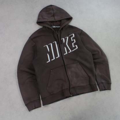 VERY RARE 2000s  Zip Up Hoodie Brown-Maverick