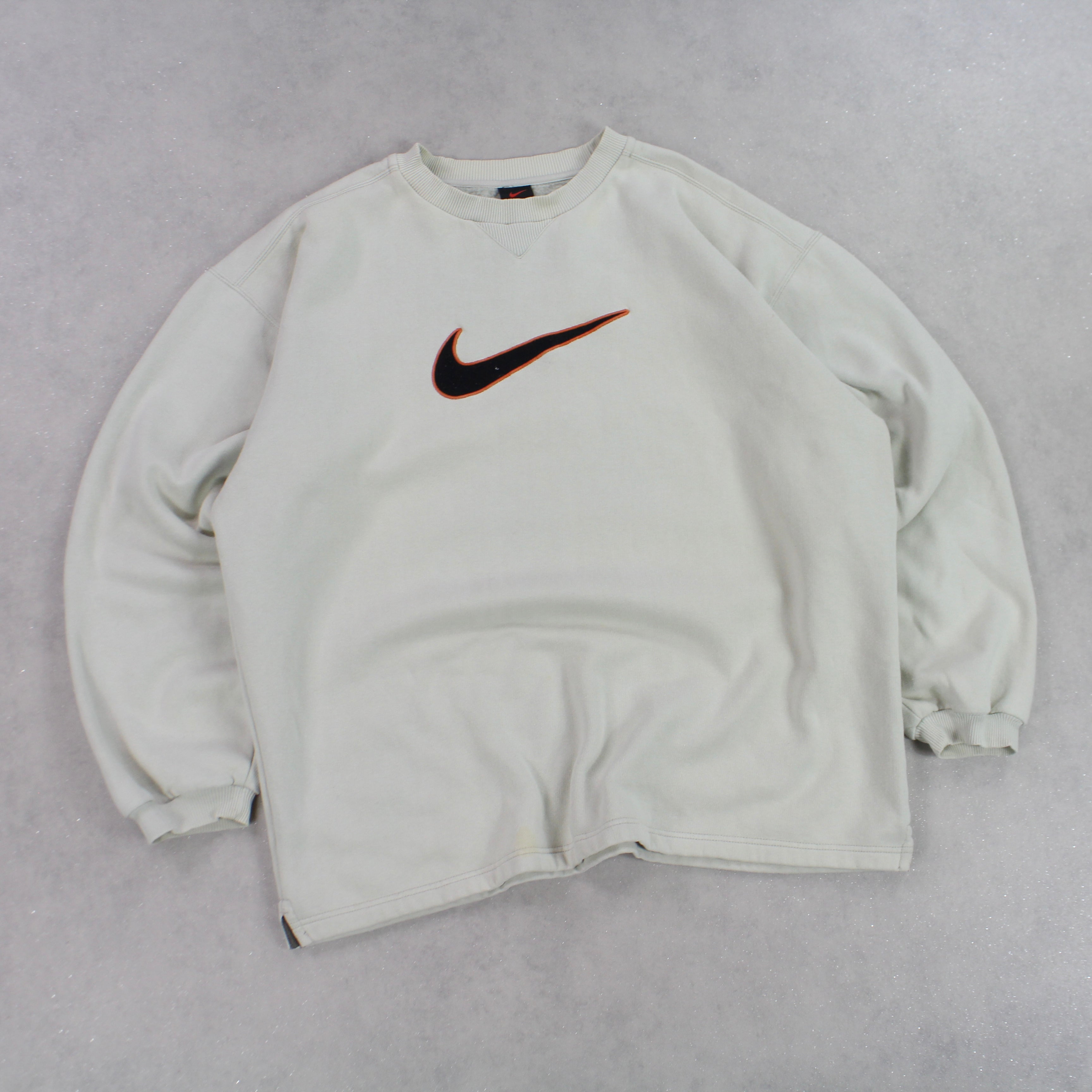 RARE 1990s  Swoosh Sweatshirt Cream-Maverick