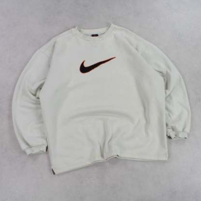 RARE 1990s  Swoosh Sweatshirt Cream-Maverick