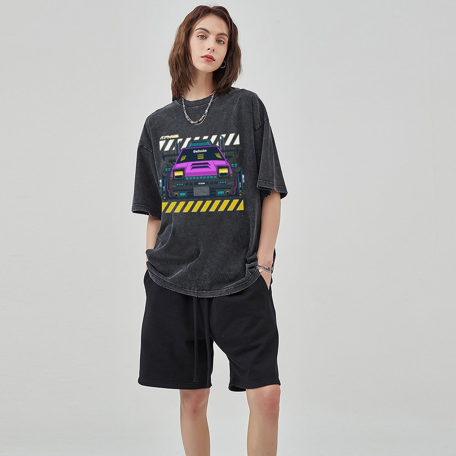 Unisex Vintage Solid Wash Denim T-Shirts 1002