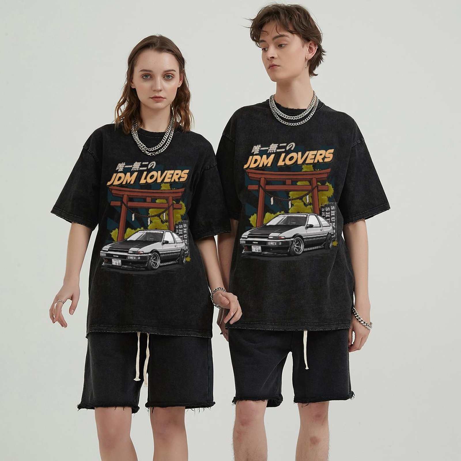 Unisex Vintage Solid Wash Denim T-Shirts 1008