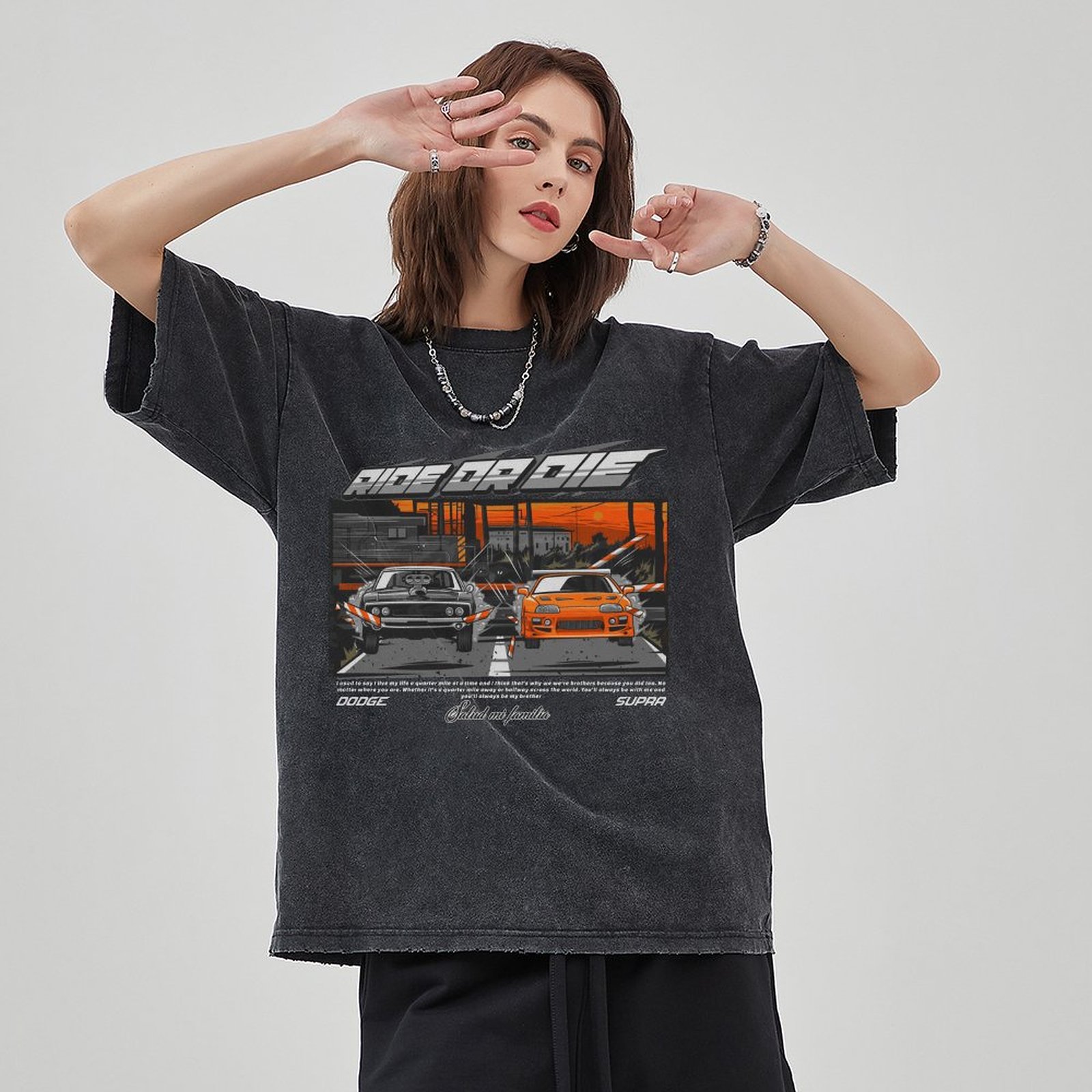 Unisex Vintage Solid Wash Denim T-Shirts 1025