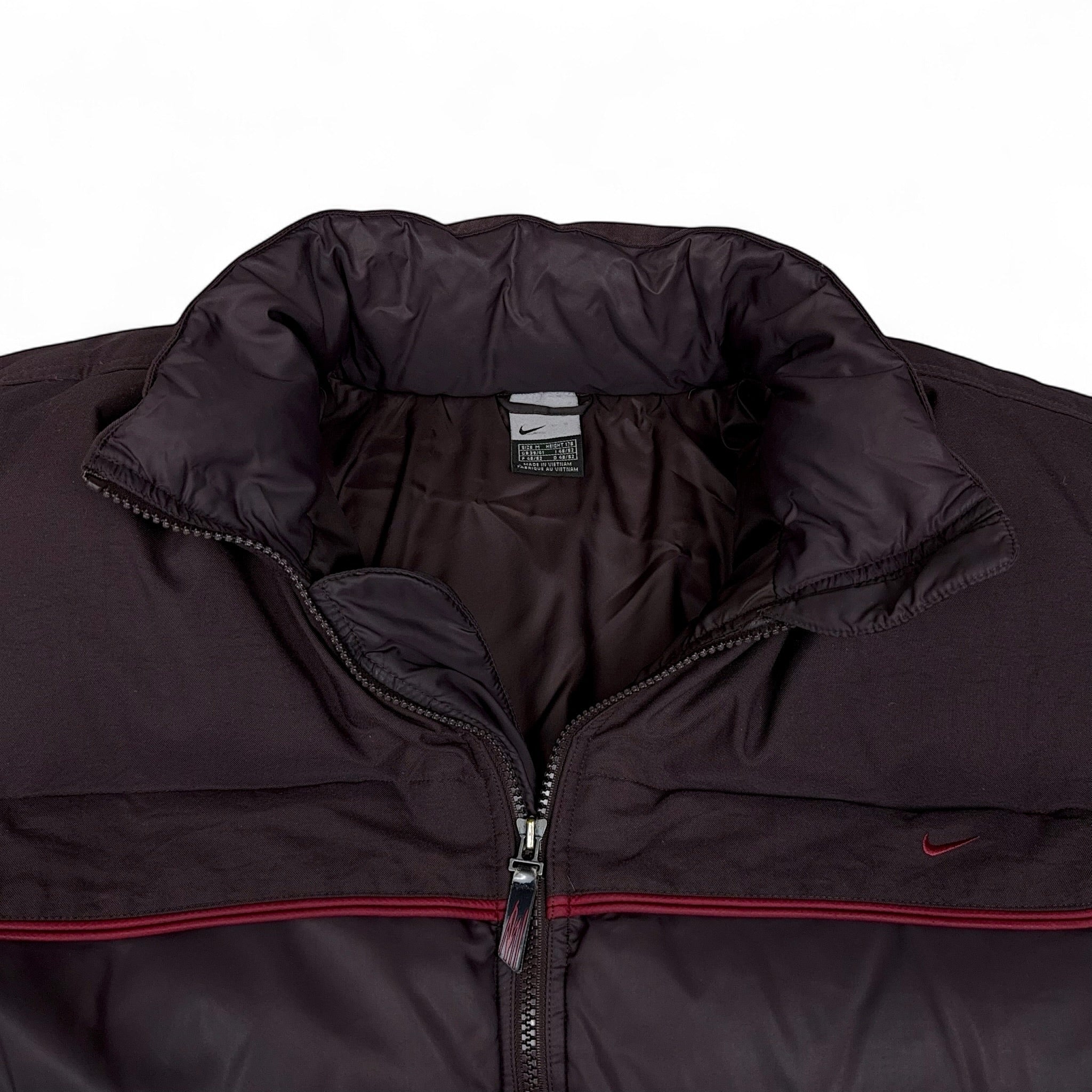 Vintage Y2K Puffer Daunenjacke Rotwein-Maverick