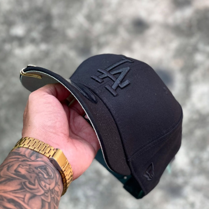 NEW ERA LOS ANGELES DODGERS BLACK LOGO EMBROIDERED CASUAL BASEBALL CAP-Maverick