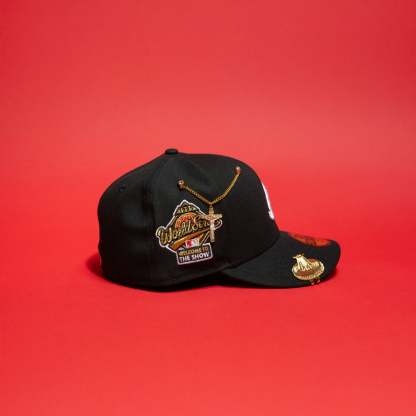 NEW ERA 59FIFTY BLACK ATLANTA BRAVES W/ 1995 WORLD SERIES SIDE PATCH-Maverick