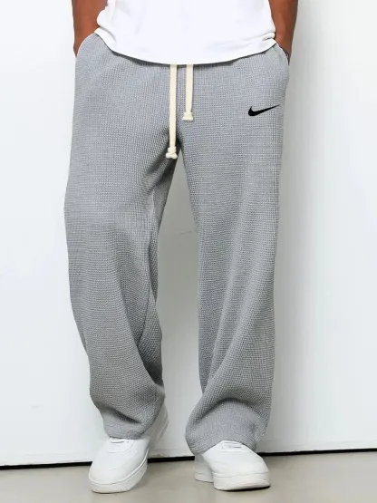 Casual Sports Textured Trousers