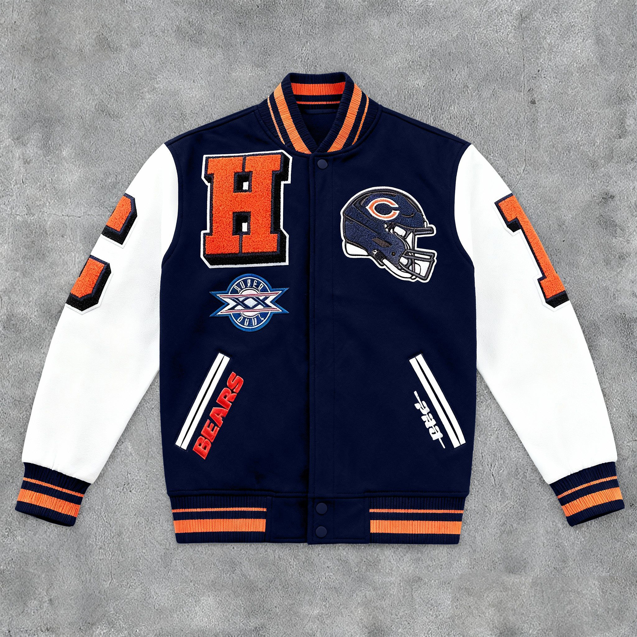 Street Style Bears Print Long Sleeve Baseball Jacket-Maverick