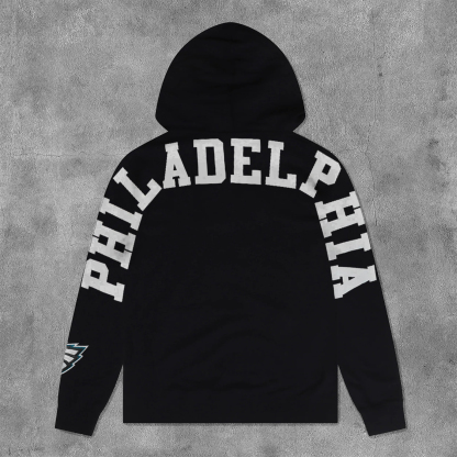 Fashion Philadelphia Print Long Sleeve Hoodies-Maverick