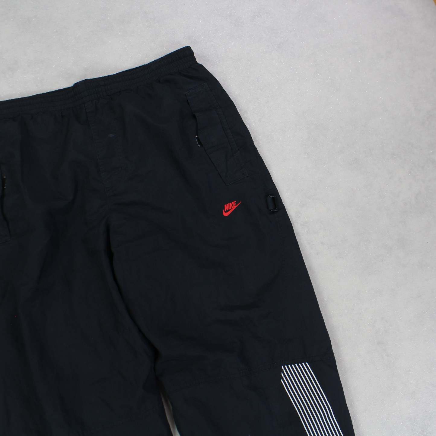 RARE 00s Air Baggy Trackpants Black-Maverick
