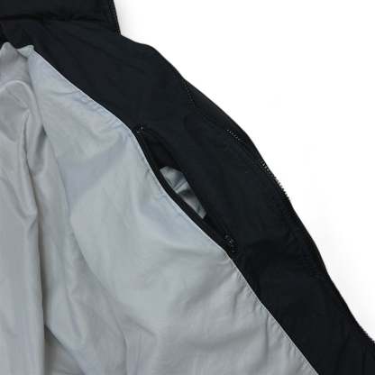 Vintage 90s Rare Down Spellout Pufferjacke Schwarz