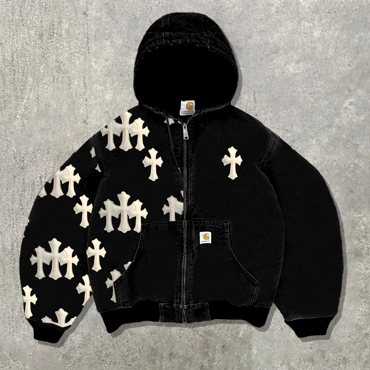 Vintage Cross Zipper Lined Zipper Jacket-Maverick