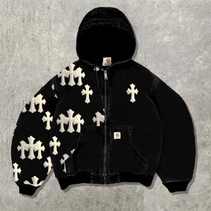 Vintage Cross Zipper Lined Zipper Jacket-Maverick