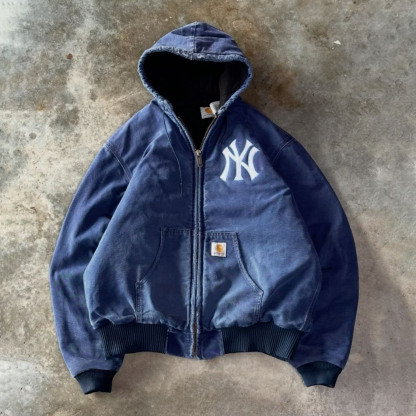 Classic Letter Logo Print Long Sleeve Zipped Jacket-Maverick