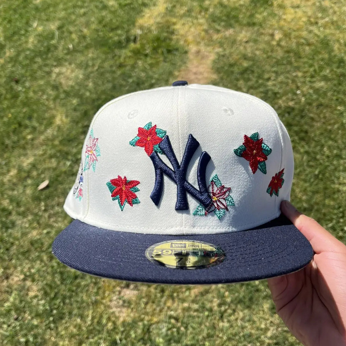 NEW ERA NEW YORK YANKEES POINSETTIA EMBROIDERED CASUAL BASEBALL CAP-Maverick