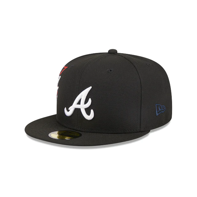 NEW ERA ATLANTA BRAVES MLB NEON EMBROIDERED CASUAL BASEBALL CAP-Maverick